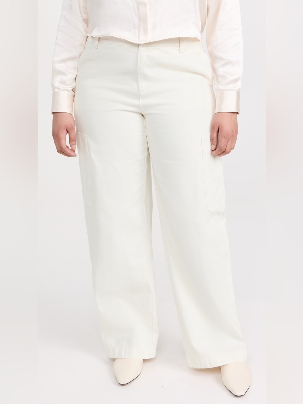 Vince Utility Cotton Pants In Off White Size 16